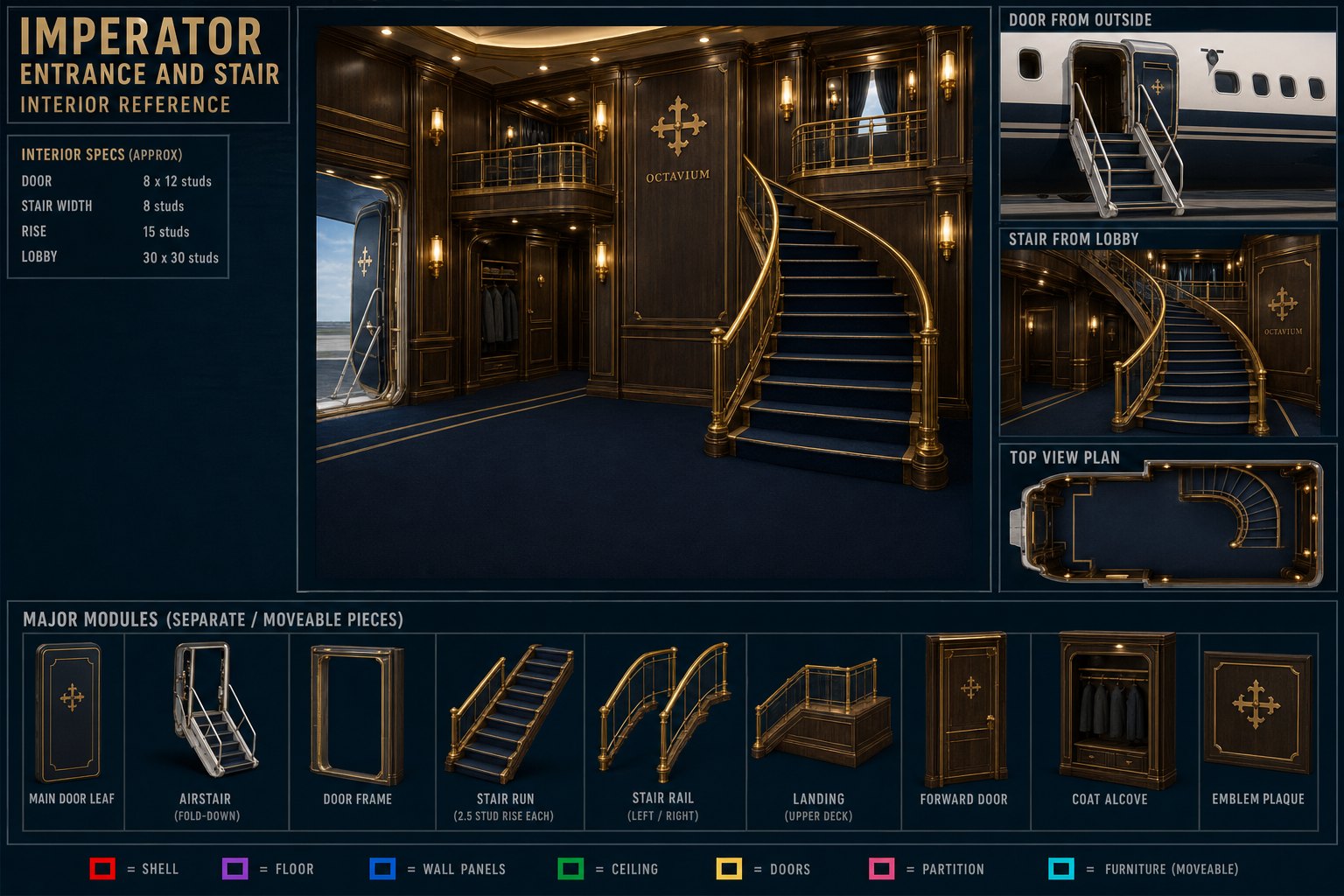 Imperator entrance and stair reference sheet